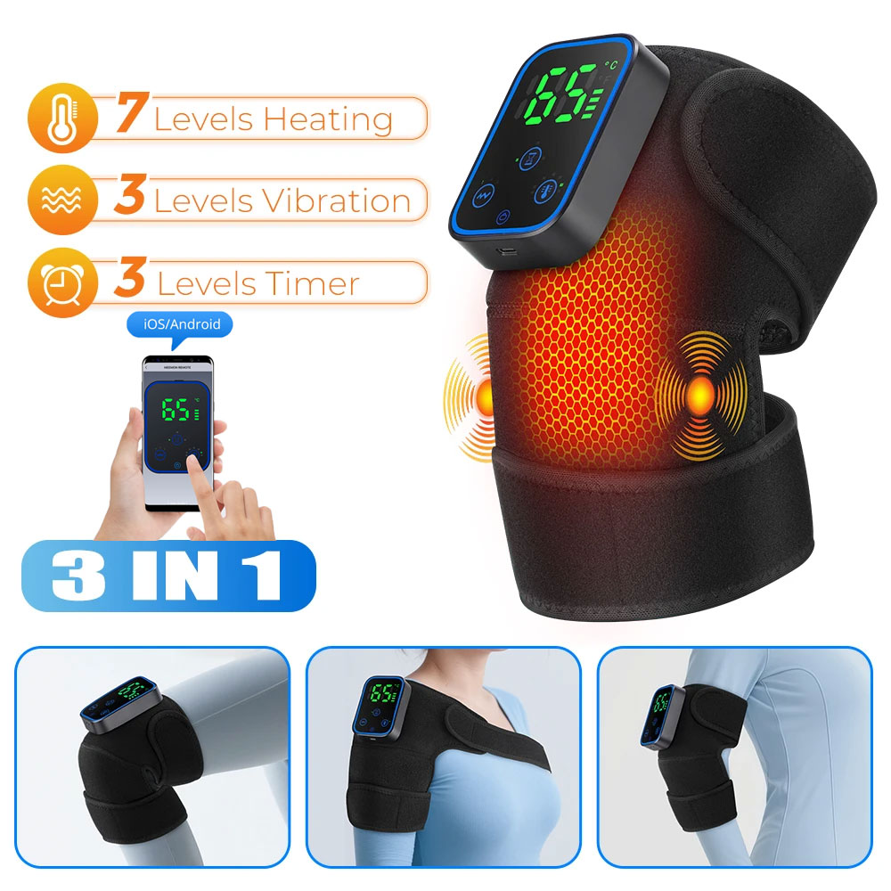 Heated Pad Electric - Massaggiatore per ginocchio 3 in 1